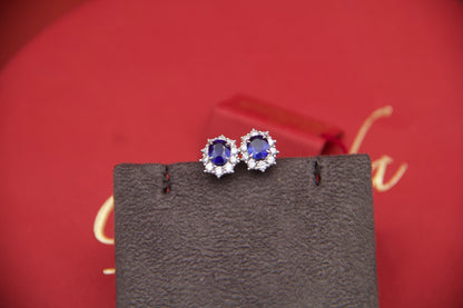 Daisy earrings with sapphires