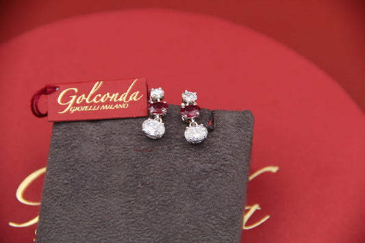Ruby and diamond earrings