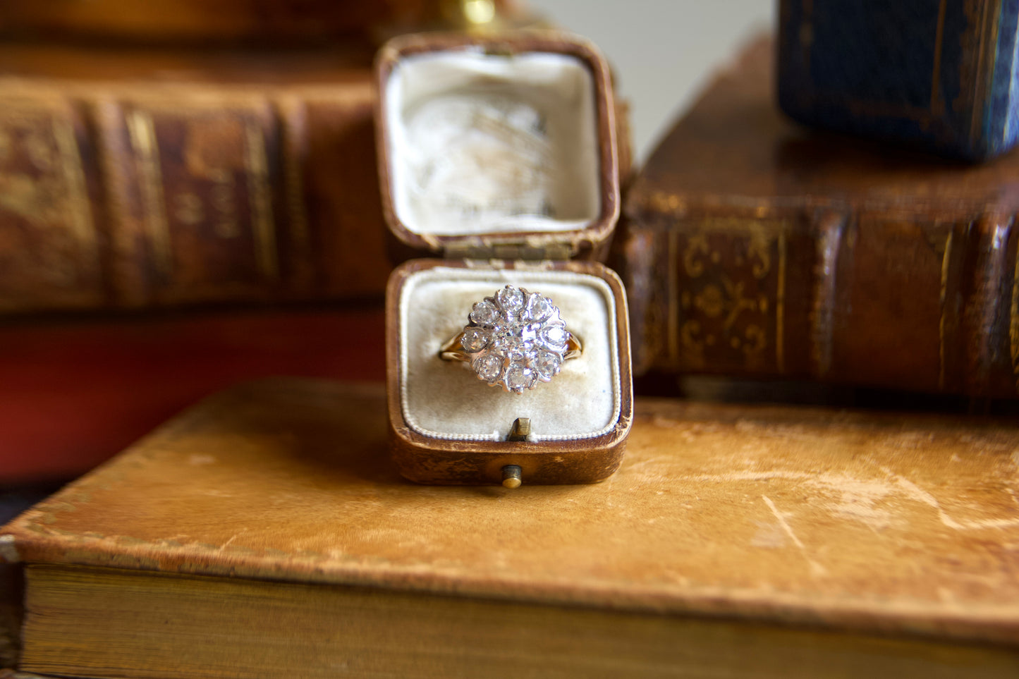 Anello Margherita "Daisy Ring" Liberty in Oro 18kt con Diamanti Taglio Antico