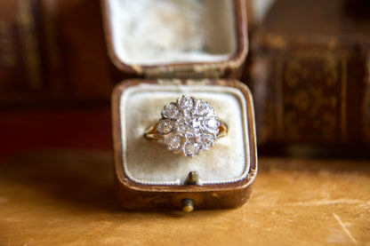 Anello Margherita "Daisy Ring" Liberty in Oro 18kt con Diamanti Taglio Antico