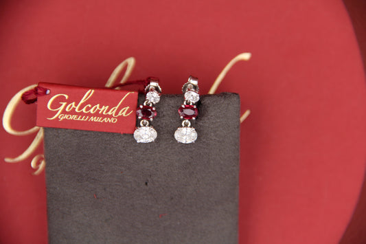 Ruby and diamond earrings