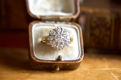 Anello Margherita "Daisy Ring" Liberty in Oro 18kt con Diamanti Taglio Antico
