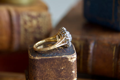 Anello Margherita "Daisy Ring" Liberty in Oro 18kt con Diamanti Taglio Antico