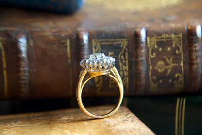 Anello Margherita "Daisy Ring" Liberty in Oro 18kt con Diamanti Taglio Antico