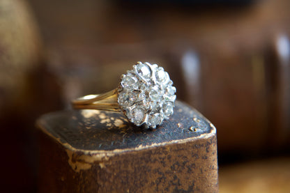 Anello Margherita "Daisy Ring" Liberty in Oro 18kt con Diamanti Taglio Antico