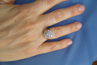Anello Margherita "Daisy Ring" Liberty in Oro 18kt con Diamanti Taglio Antico