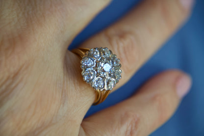Anello Margherita "Daisy Ring" Liberty in Oro 18kt con Diamanti Taglio Antico
