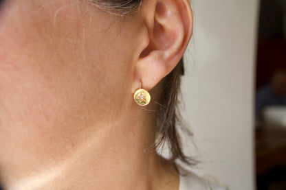 Orecchini Monachella con incisione a  stella Art Nouveau