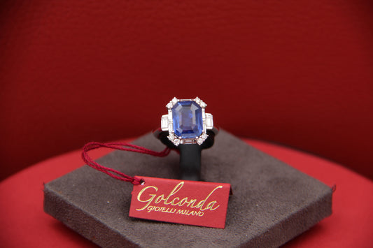 Anello in stile con zaffiro no heat