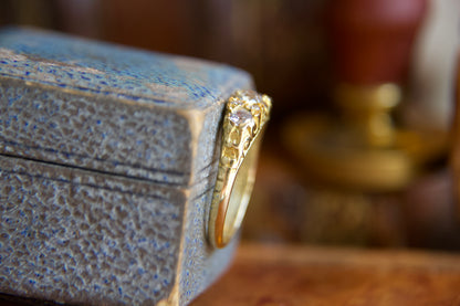 Anello Art nouveau riviere Inglese in oro 18kt