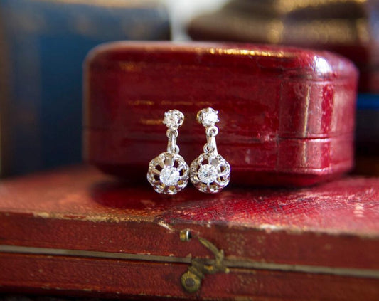 French Art Deco "Dormeuses" earrings