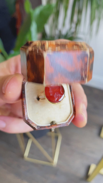 Vintage Ring with "Carnelian Engraved"