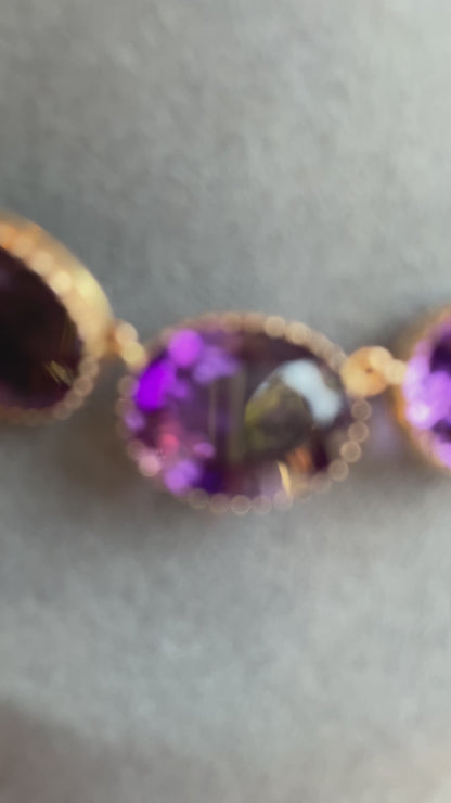 Collana Riviere di ametiste in oro rosa