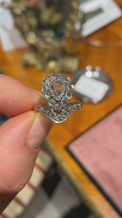 Vintage "Victorian" Ring with Rose Cut Diamonds